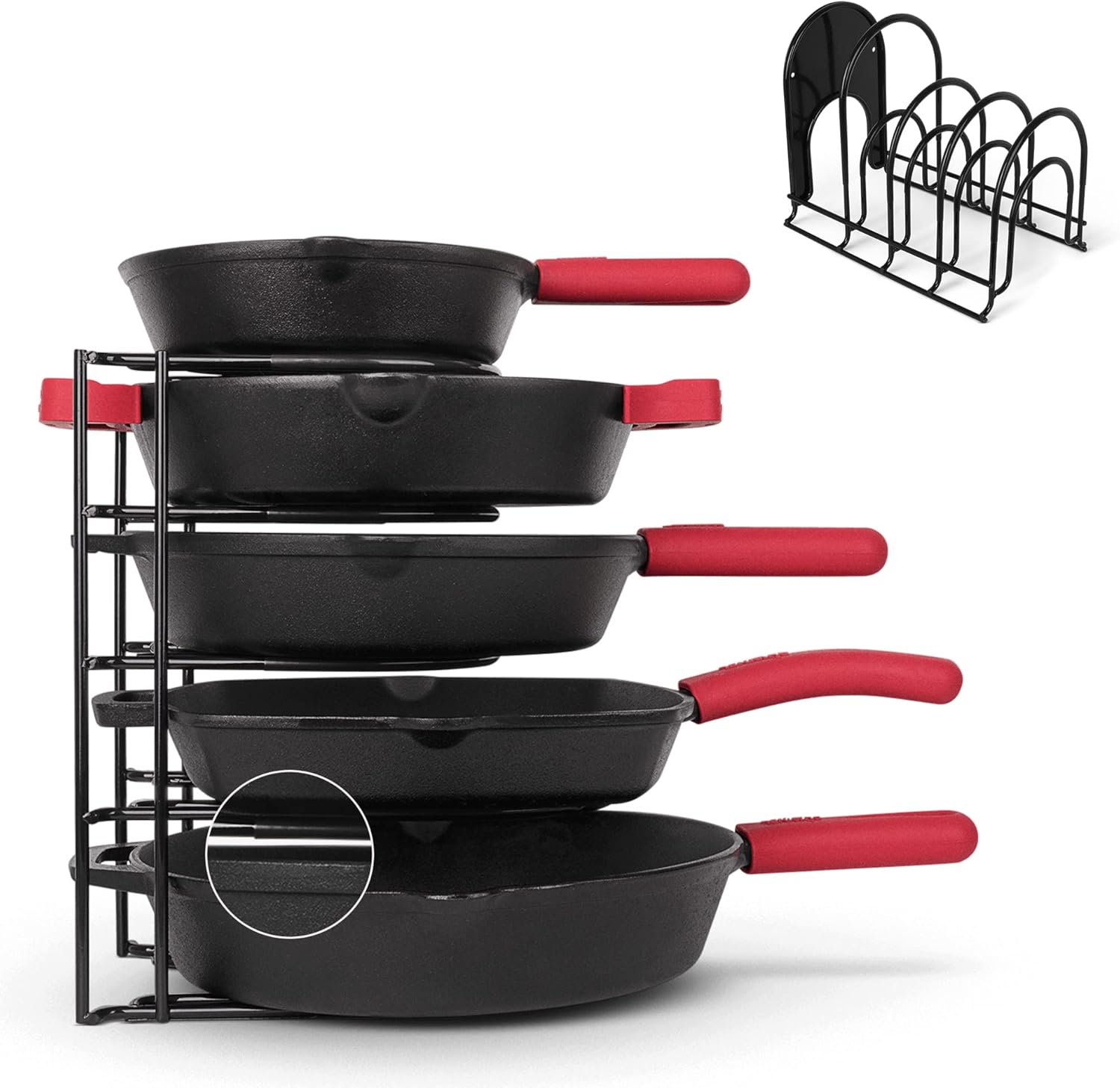 12″ Silicone-Coated Pan Organizer Rack for Kitchen Storage Solutions 12″ Silicone-Coated Pan Organizer Rack for Kitchen Storage Solutions