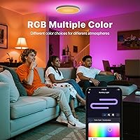 Vista 3 de 1 Pack Smart RGB Ceiling Light with Remote, 24W 2400LM, 12 Inch LED Flush Mount Ceiling Light Works with Alexa Google Home, Dimmable&2700K-6500K