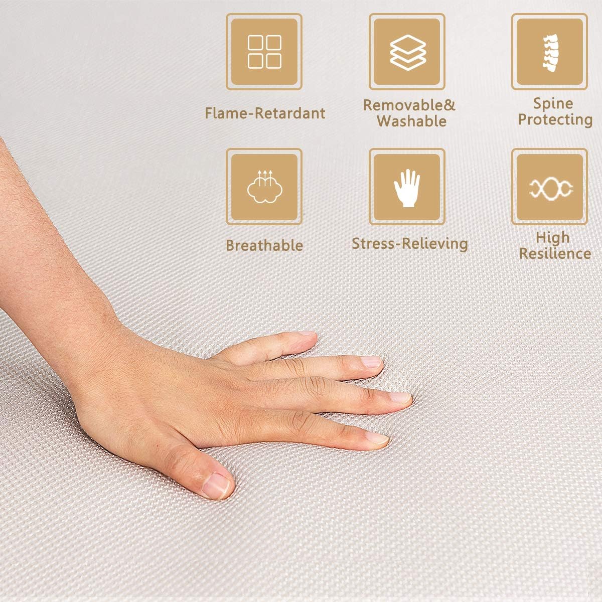 Giantex Tri-Fold Folding Mattress Twin XL - Portable Sofa Bed with Washable Cover & Handles, 4 Inch High-Density Foam Guest Bed for Camping, Sleepovers, Floor Couch for Adults - Grey