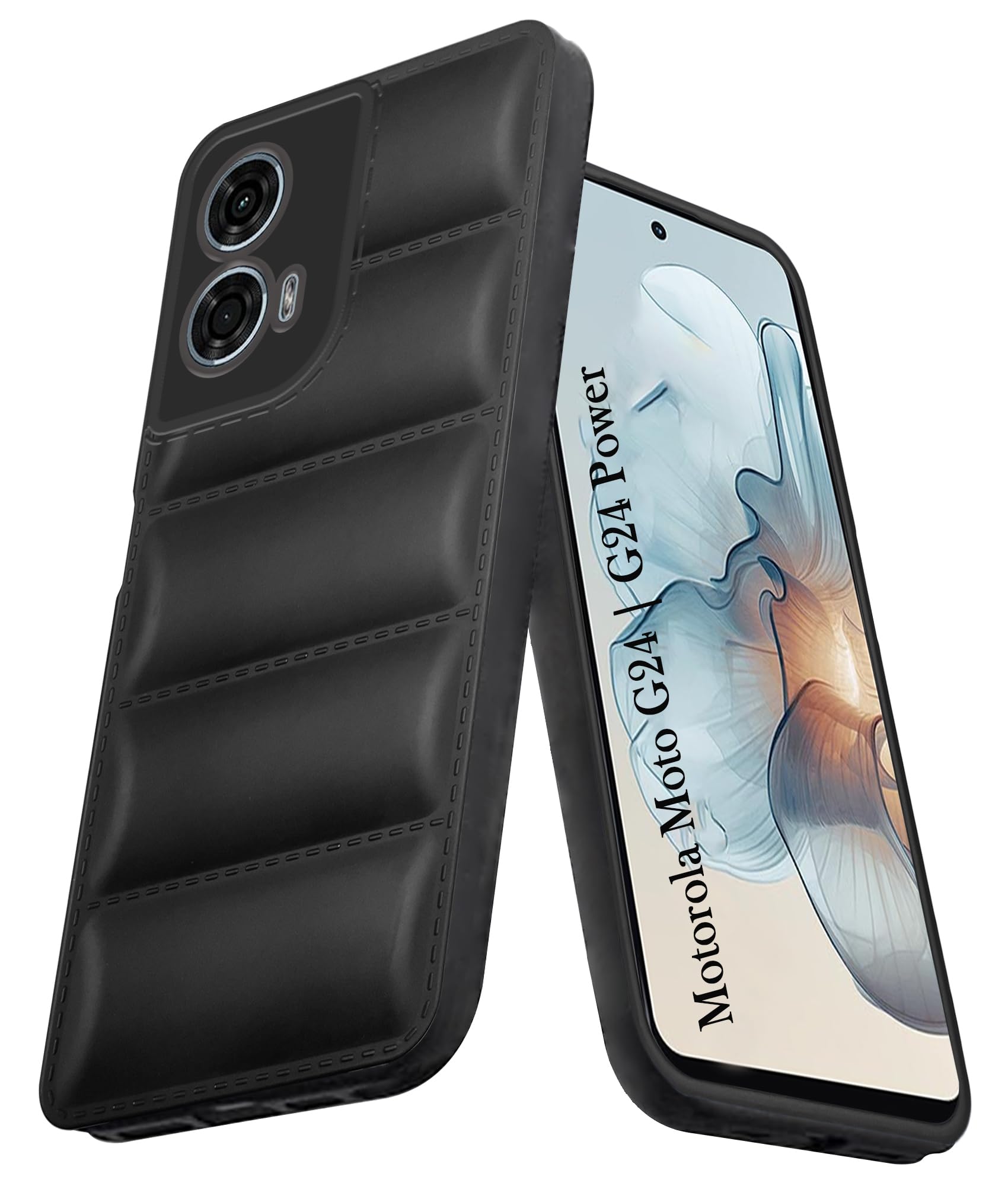 Jkobi Back Cover Case for Motorola Moto G24 | G24 Power (Puffer Cushion Wave Design | Camera Protection | Soft Black) (B0CXLZWZLX) Amazon Price History, Amazon Price Tracker