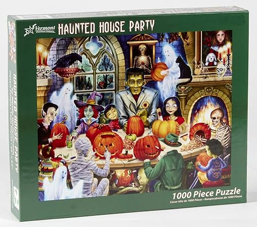 Miniatura 2 de Haunted House - Rompecabezas de fiesta de 1000 piezas – Rompecabezas de Halloween por Vermont Christmas Company – Piezas grandes – Totalmente
