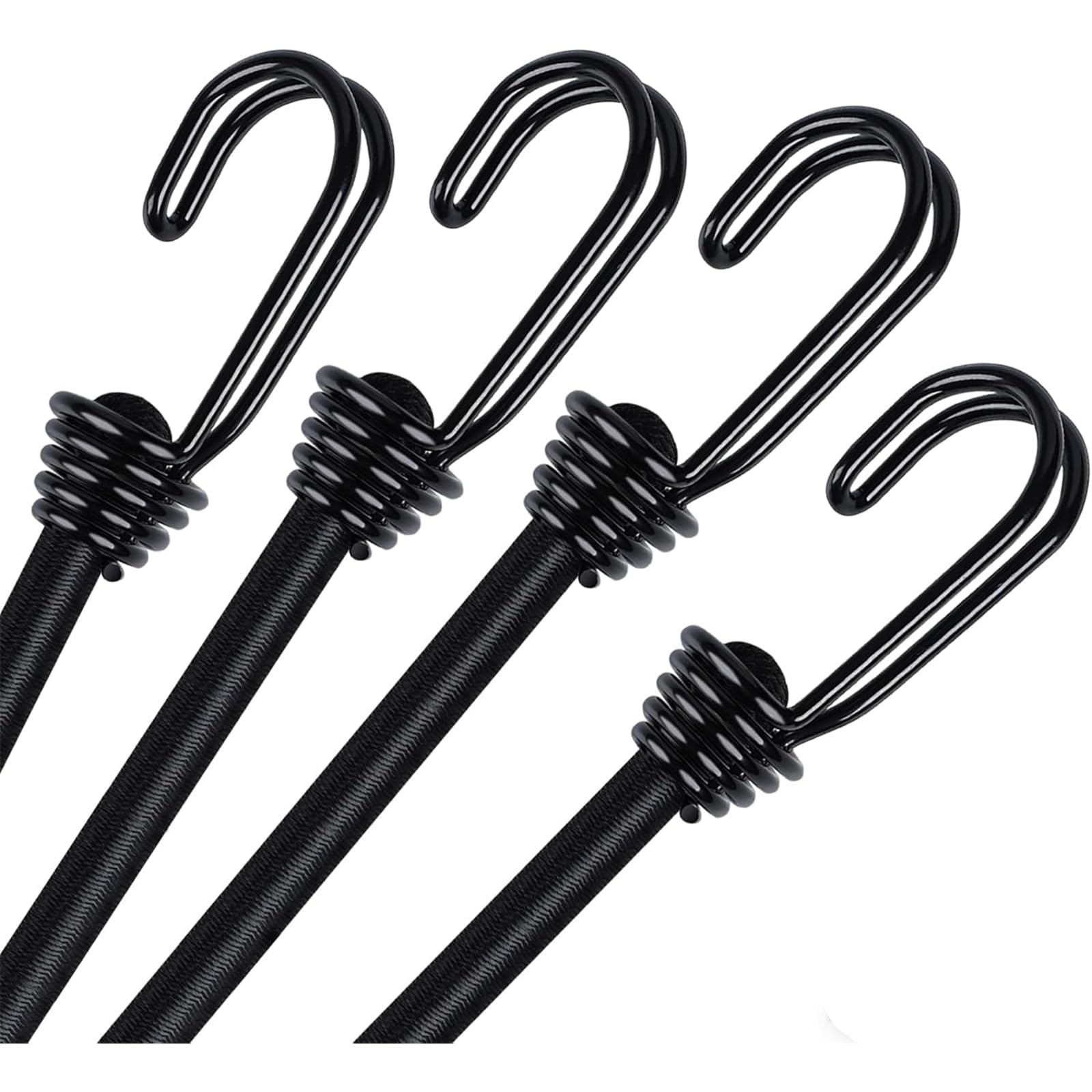 100CM hook elastic rope, 4-pack, motorcycle helmet rope, luggage strap, heavy-duty elastic shock-absorbing rope