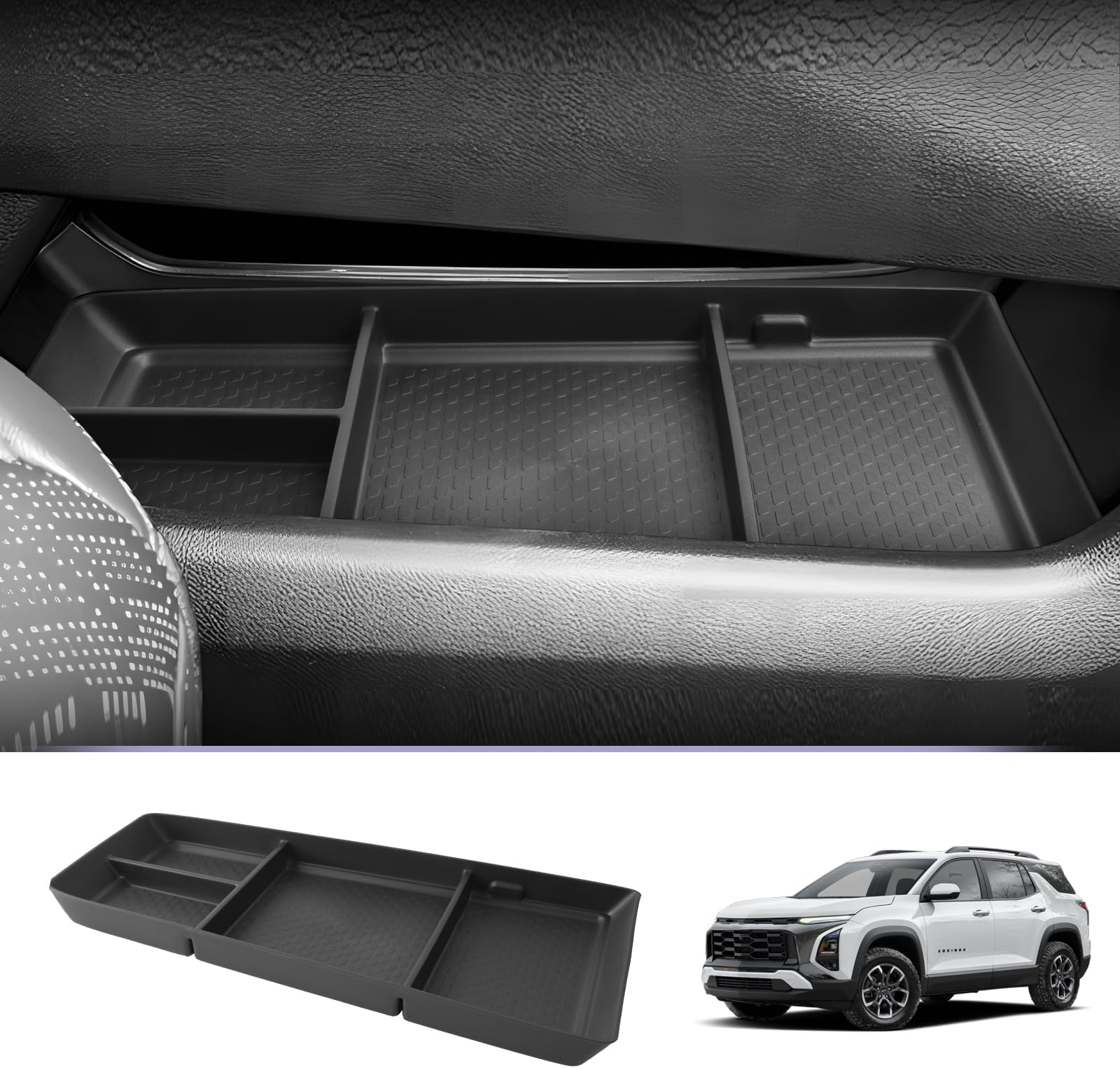 LUWU for 2025 Chevrolet Equinox Center Console Organizer Equinox Armrest Storage Armrest Organizer Insert Tray 2025 Equinox Lower Console Organizer Storage Tray 2025 Chevy Equinox Accessories