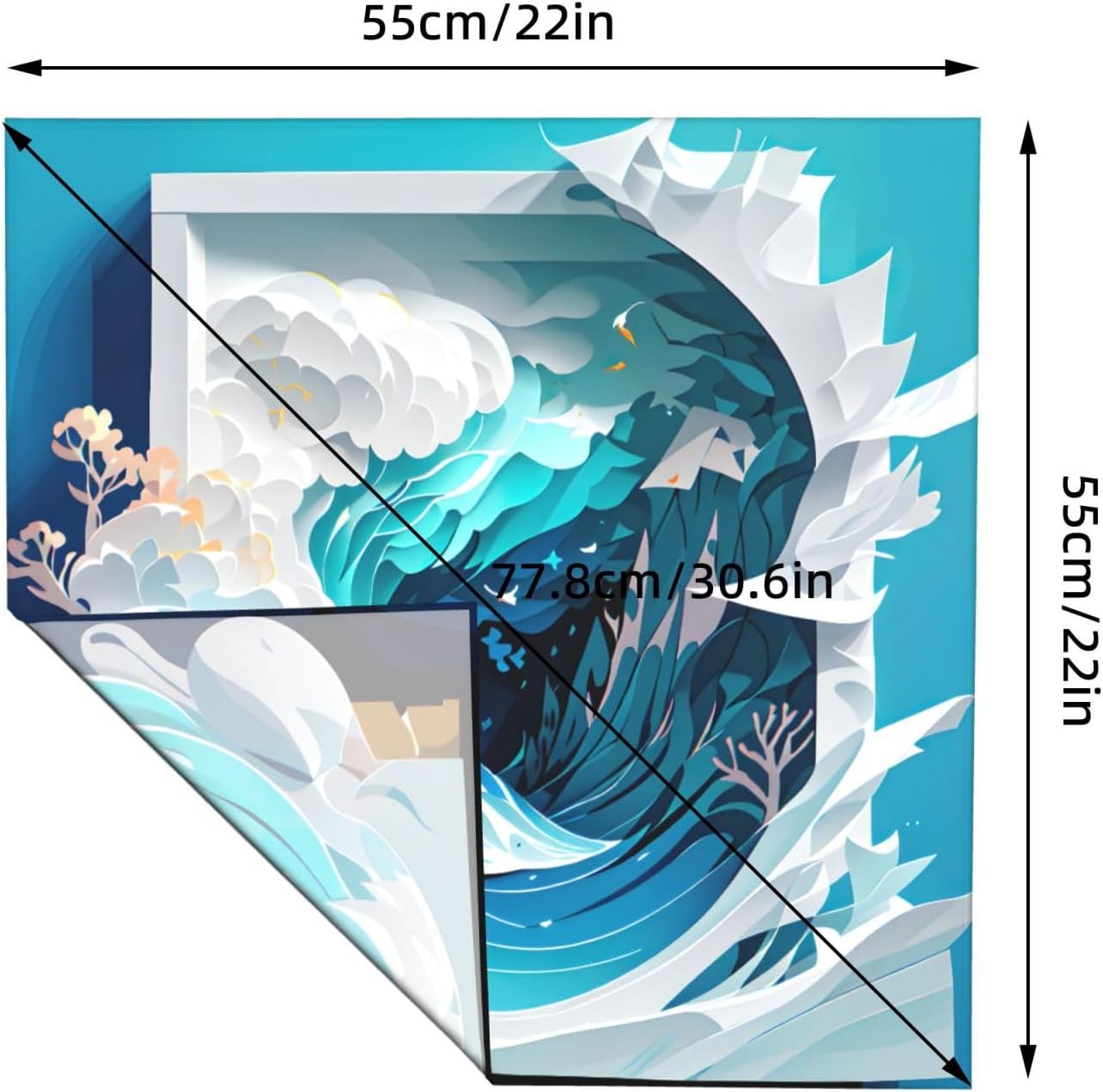 Ocean Wave Print For Women And Men Head Scarves Hair Bandanas Square Scarf Fashion Accessories Lightweight image 4