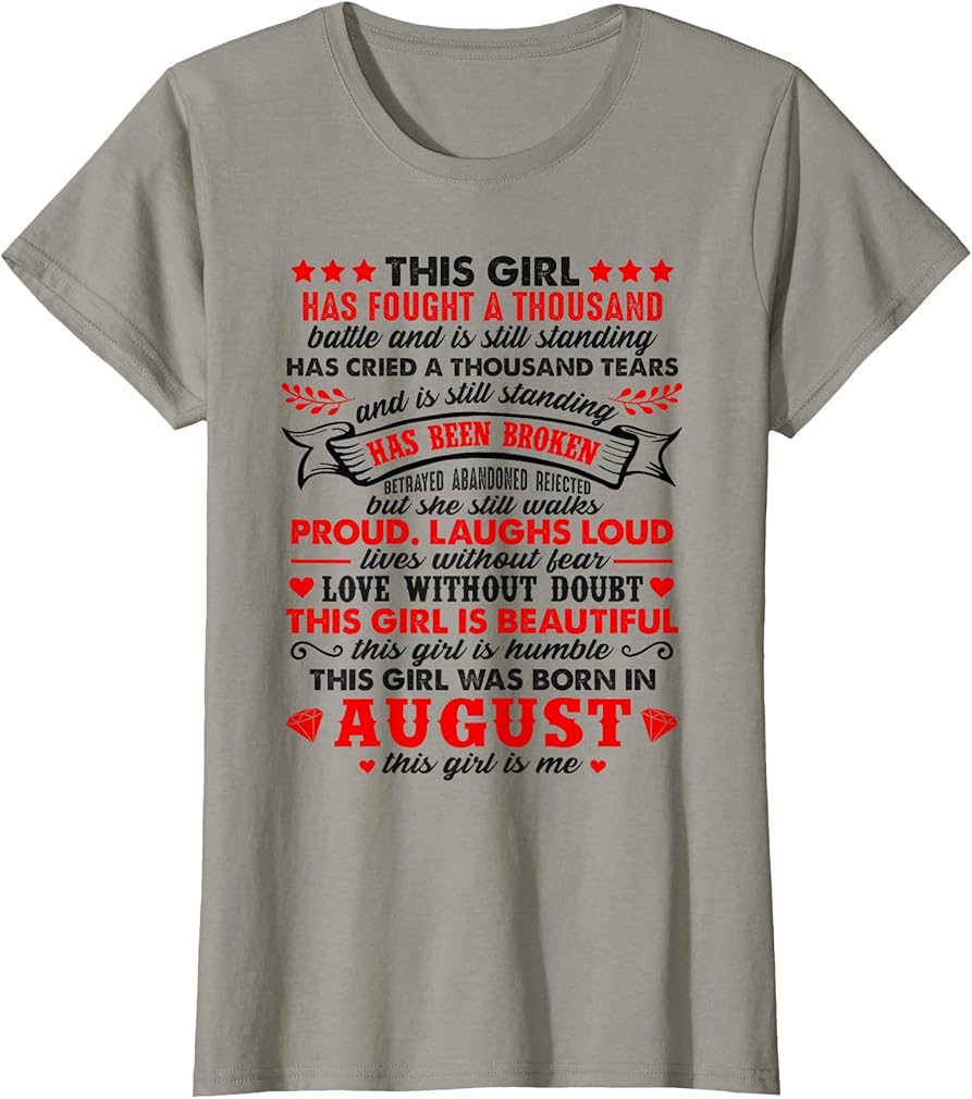 This Girl is Beautiful was born in August Birthday T-Shirt