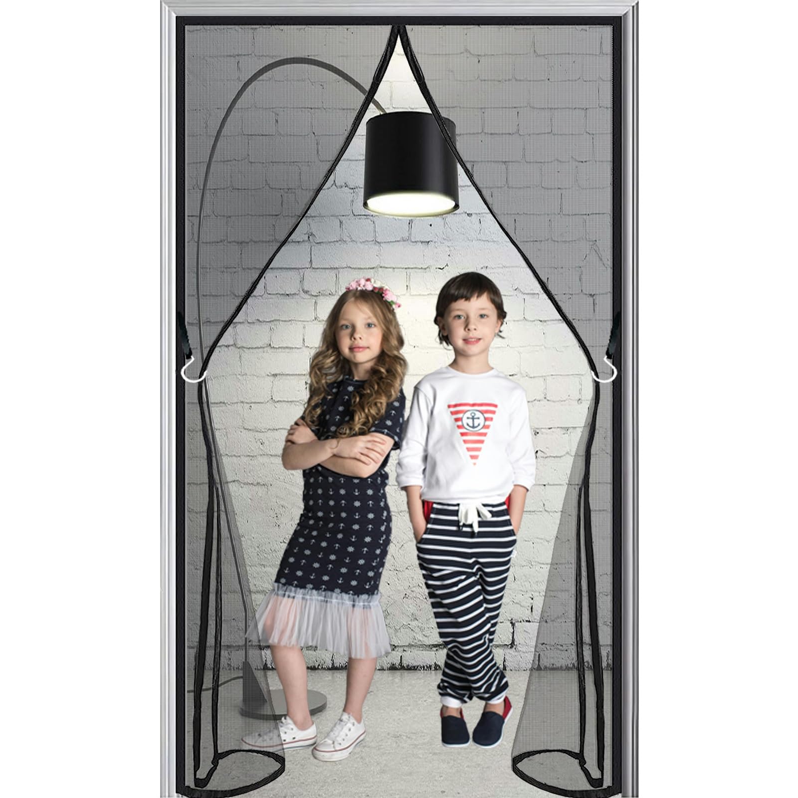 Wyrht Black Magnetic Bug Mesh Curtain 170X220cm Fly Insect Screen Door Screen Mesh Curtain Heavy Duty Hands Free Install Without Drilling Self Sealing Mosquito Keep Fresh Air In