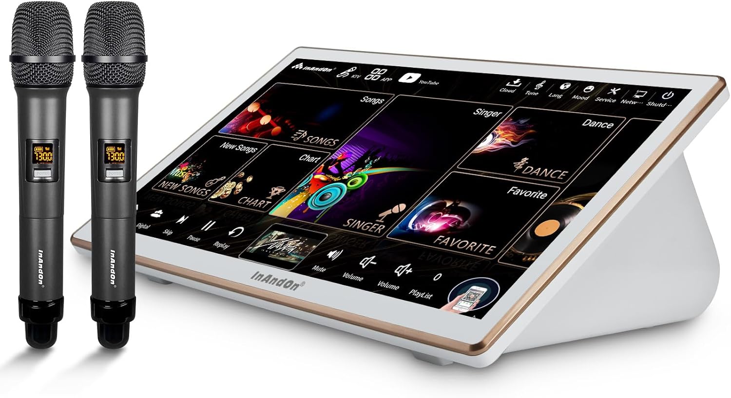 2026 InAndOn Chinese Karaoke Machine, 18.5 inch Capacitive Touch Screen, 650K Cloud Song Library, YouTube Online Play, 4TB