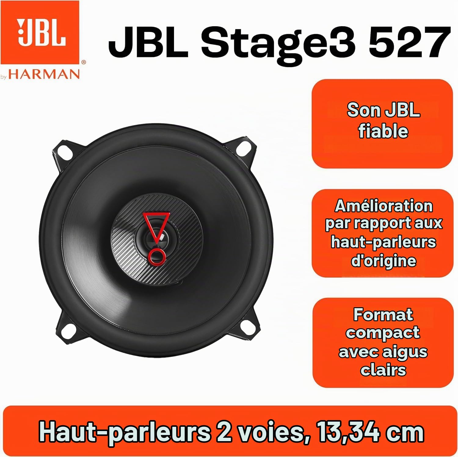 JBL Stage3 527 Harman Kardon 2-Way Car Speaker Set - 200 Watt JBL