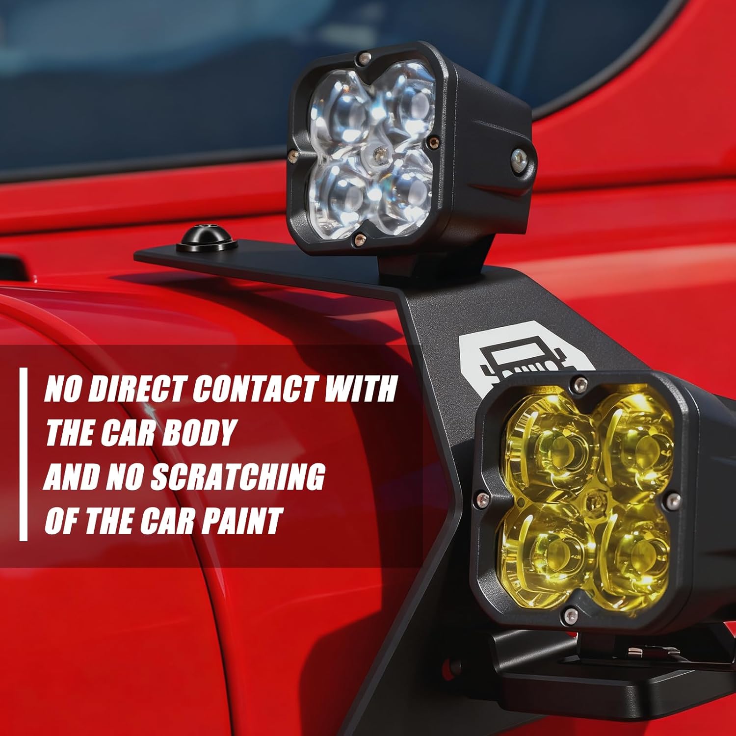 2PCS A-Pillar Dual Light Mounting Windshield Led Light Bracket Kit,Compatible with Jeep 2018-2025 Wrangler JL/JLU Gladiator JT(Not for Mojave and 392) (Style-B)