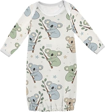 Unisex-Baby-Girls and Boys Cotton Sleeper Gown Koala Patter 3M