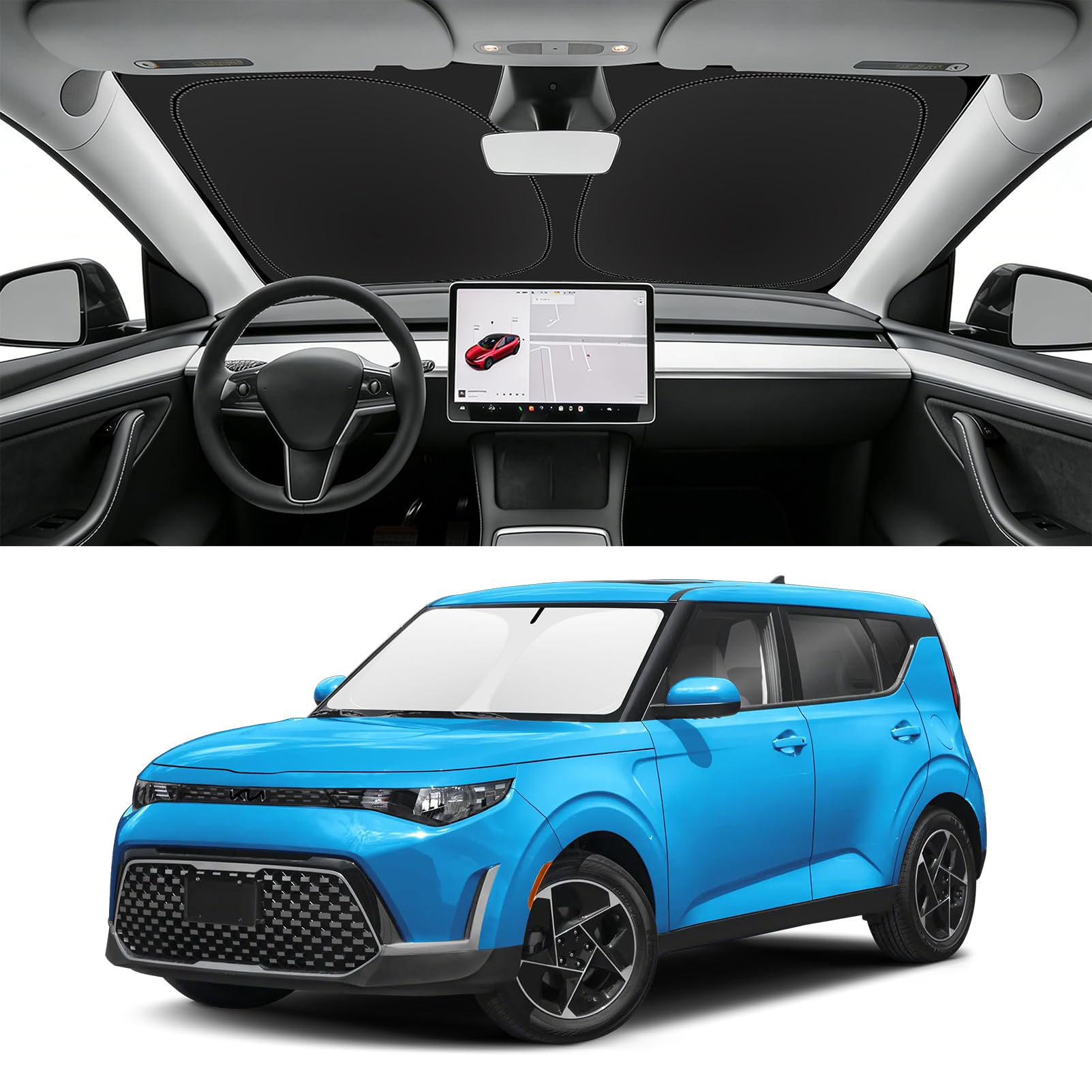 Custom Fit Windshield Sun Shade for Kia Soul 2014-2026