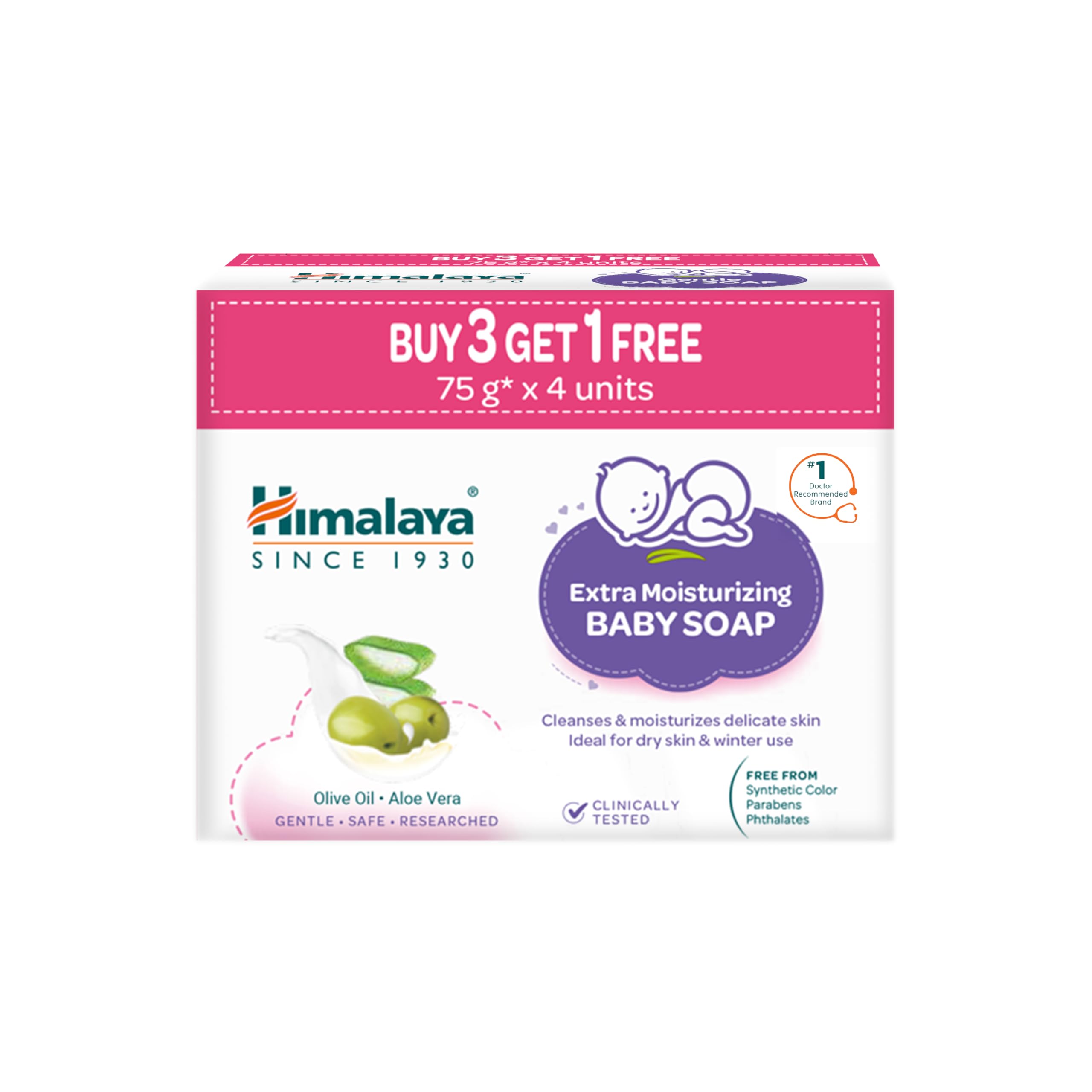 Himalaya Extra Moisturizing Baby Soap 75 G | Free | No 1 Doctor Prescribed Brand | Aloe, Olive, Milk| Cleanses & Moisturizes Baby's Skin-image-27