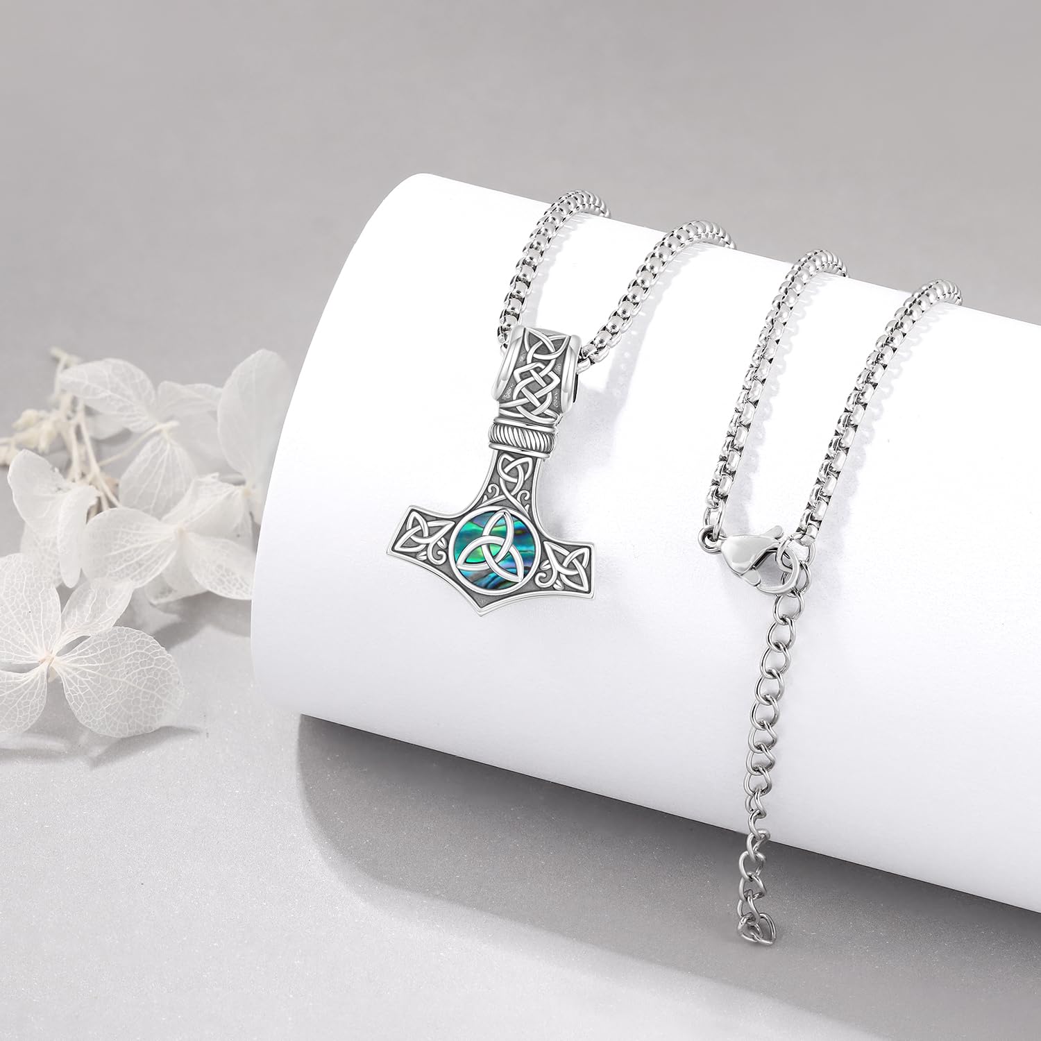 Wikinger Kette Herren 925 Sterling Silber ViKing Halskette Nordischer Mythologie Amulett Anhänger Wikinger Schmuck Frauen Damen