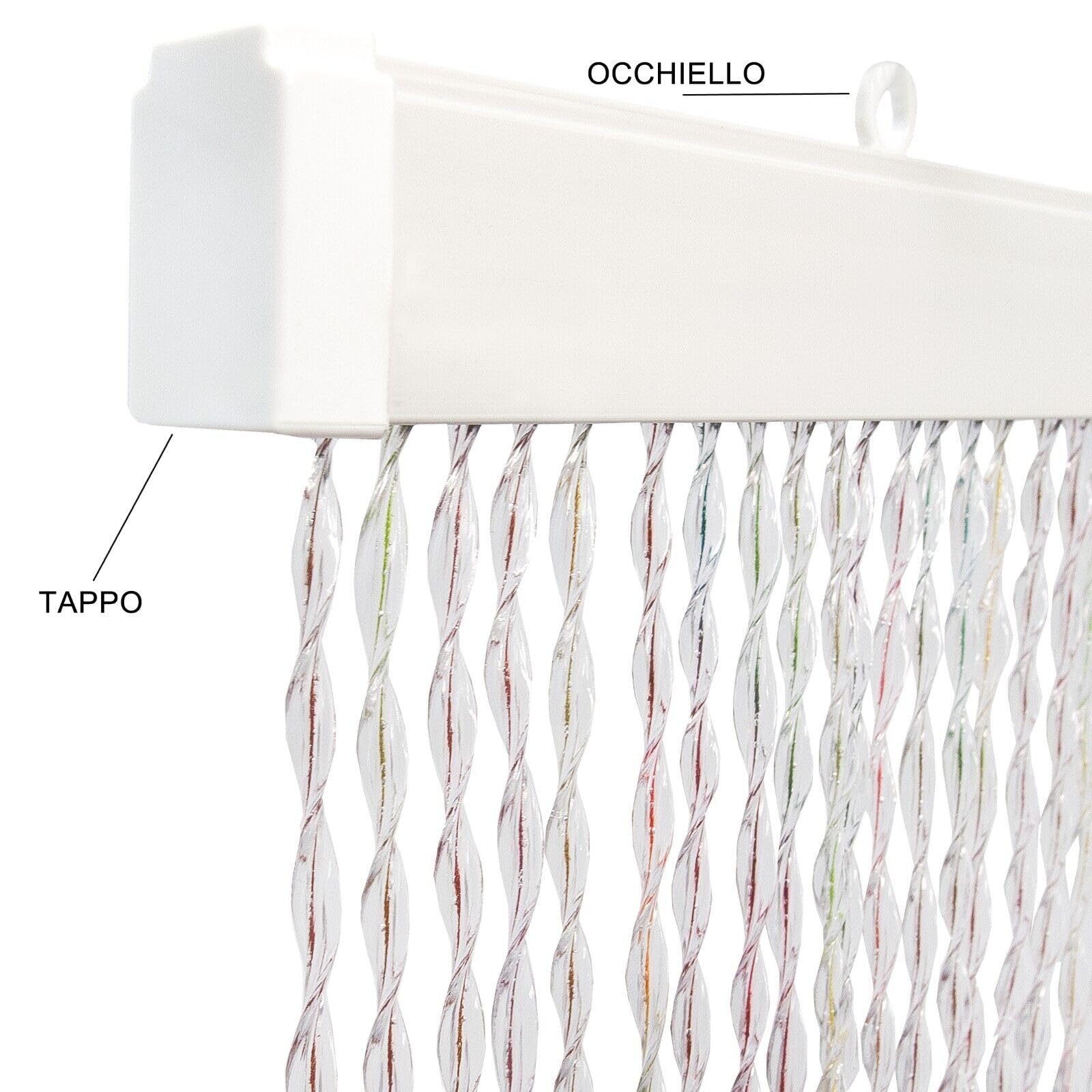 emmevi Tenda Antimosche Filo Intrecciato Gomma PVC Moschiera Finestra Porta Ingresso 100x220 Cm Multicolore