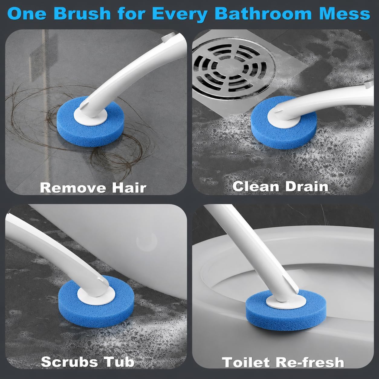 Disposable Toilet Brush, Toilet Bowl Cleaner Brush with 24 Wand Cleaner Refills, Wall Mounted Toilet Brush and Holder Set for Bathroom Deep Cleaning and Hygienic