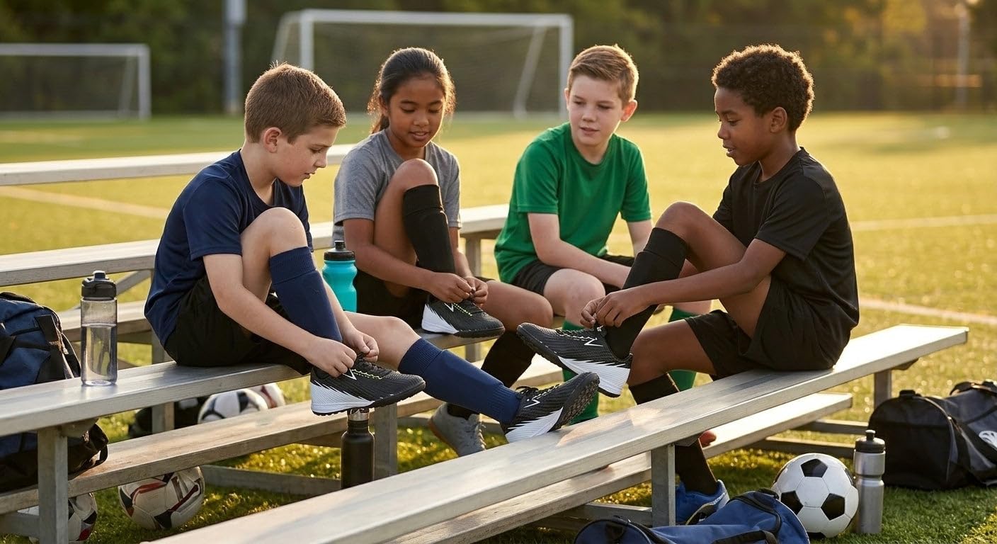 Vizari Tesoro Turf - Zapatos de fútbol para niños y niñas | Zapatos de fútbol para niños con suela de poliuretano duradera | Zapatos para niños lavables a máquina con parte superior sintética |