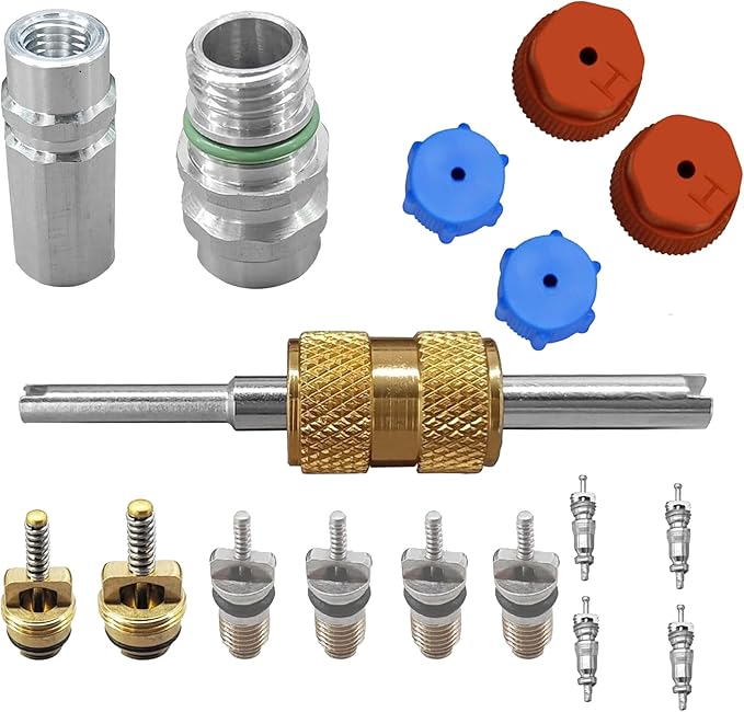 Kit de Núcleo de Válvula de Aire Acondicionado AC R12 R134a con Herramienta miniatura 8