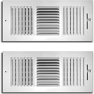 Truaire C103M 10X06(Duct Opening Measurements) 3-Way Supply 10 6-Inch Sidewall or Ceiling Register Grille, White, x Powder Coated, 2 Pack - coolthings.us