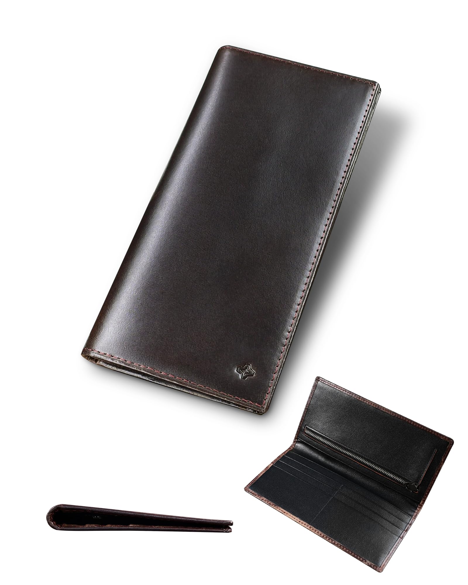 Kiracom Ultra Thin Wallet, Men's, Long Wallet, Tochigi Leather, Nagazule, Genuine Leather, Bi-Fold, Billfold, Gentleman's Wallet, Thin Coin Purse, Top Leather Craftsmen, Easy to Use, Business, Gift : 