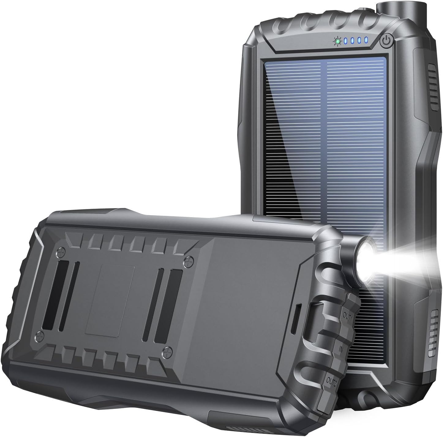 20000mAh Portable Solar Charge Power Bank Dual USB LED Camping Lights Fast Charge Travel Companion for All Mobile Devices