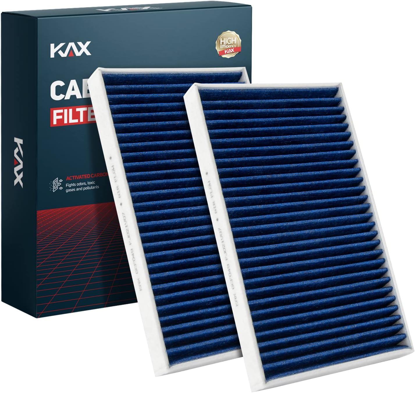 KAX Premium Cabin Air Filter with Dual Active Carbon, CF8791A Replacement for Chevrolet Silverado, Suburban, Avalanche, Tahoe, Sierra, Yokon, Escalade 1999-2002, Strong Adsorption Cabin Filter, 2 Pack
