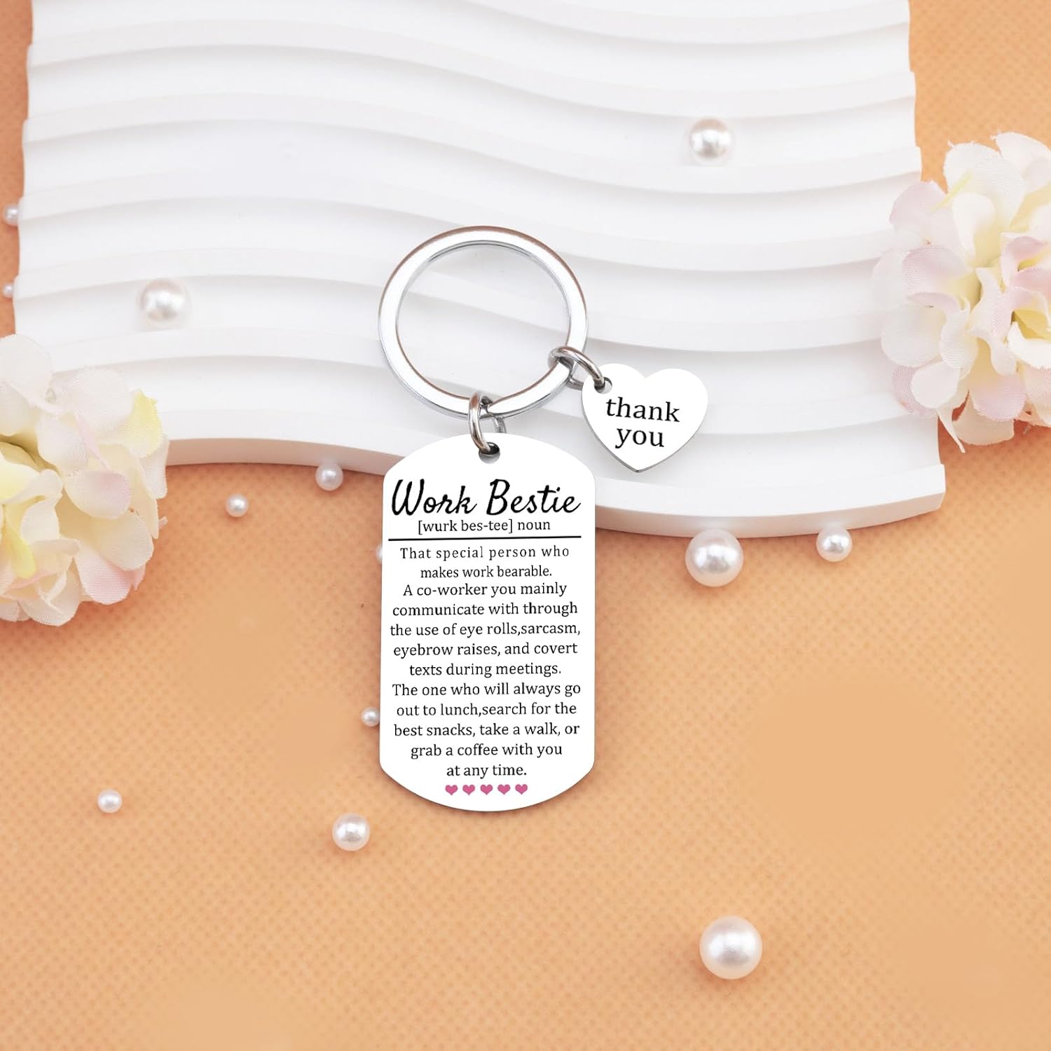 Work Besties Gifts for Women Work Bestie Keychain Funny Gifts for Coworkers Female Coworker Gift for Women Cool Office Gift for Coworker Thank You Keychain for Coworkers Boss Lady Birthday Christmas - Image 5