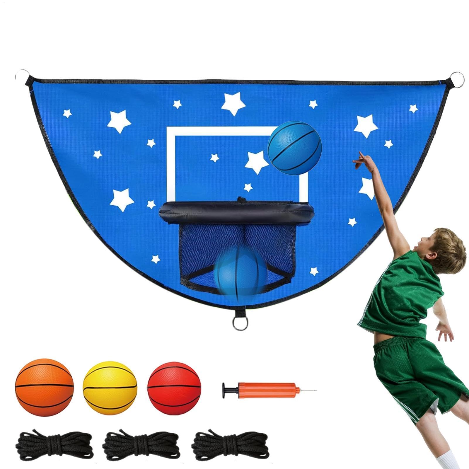 Juego de baloncesto para trampolín con tablero resistente de exterior 8