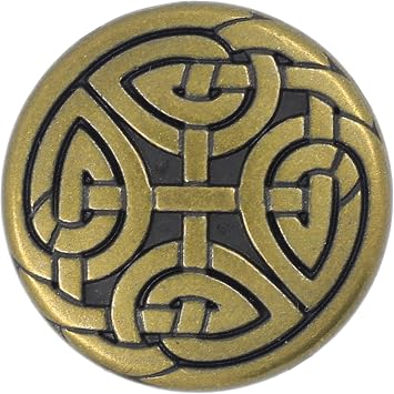 Bezelry 10 Pieces Celtic Eternal Knot Metal Shank Buttons. 23mm 7/8 inch Antique Brass