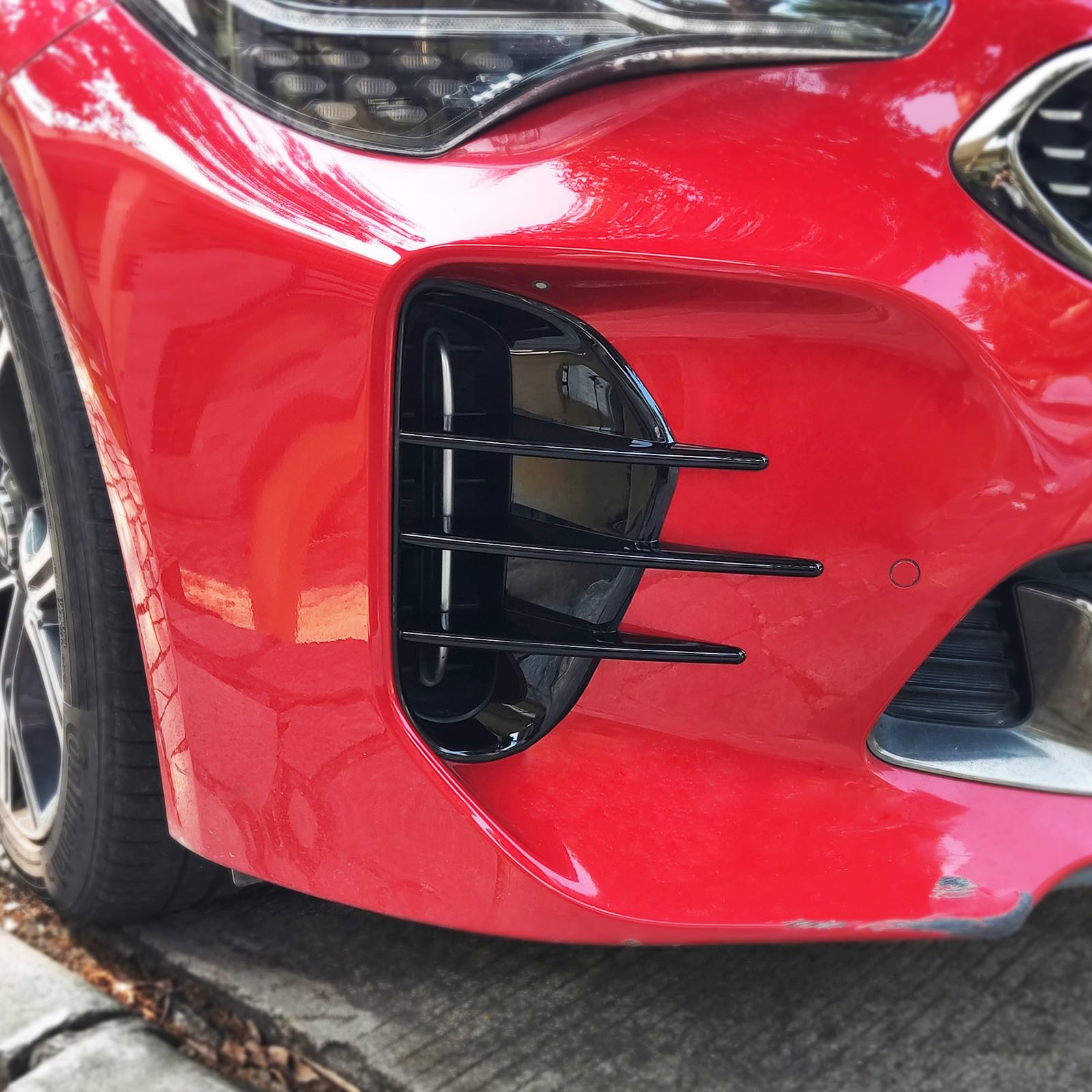 Photo 1 of YOUTOOCAR 2PCS Front Fog Light Trim Covers Compatible with Kia Stinger 2018-2023 Accessories (Glossy Black, Front)