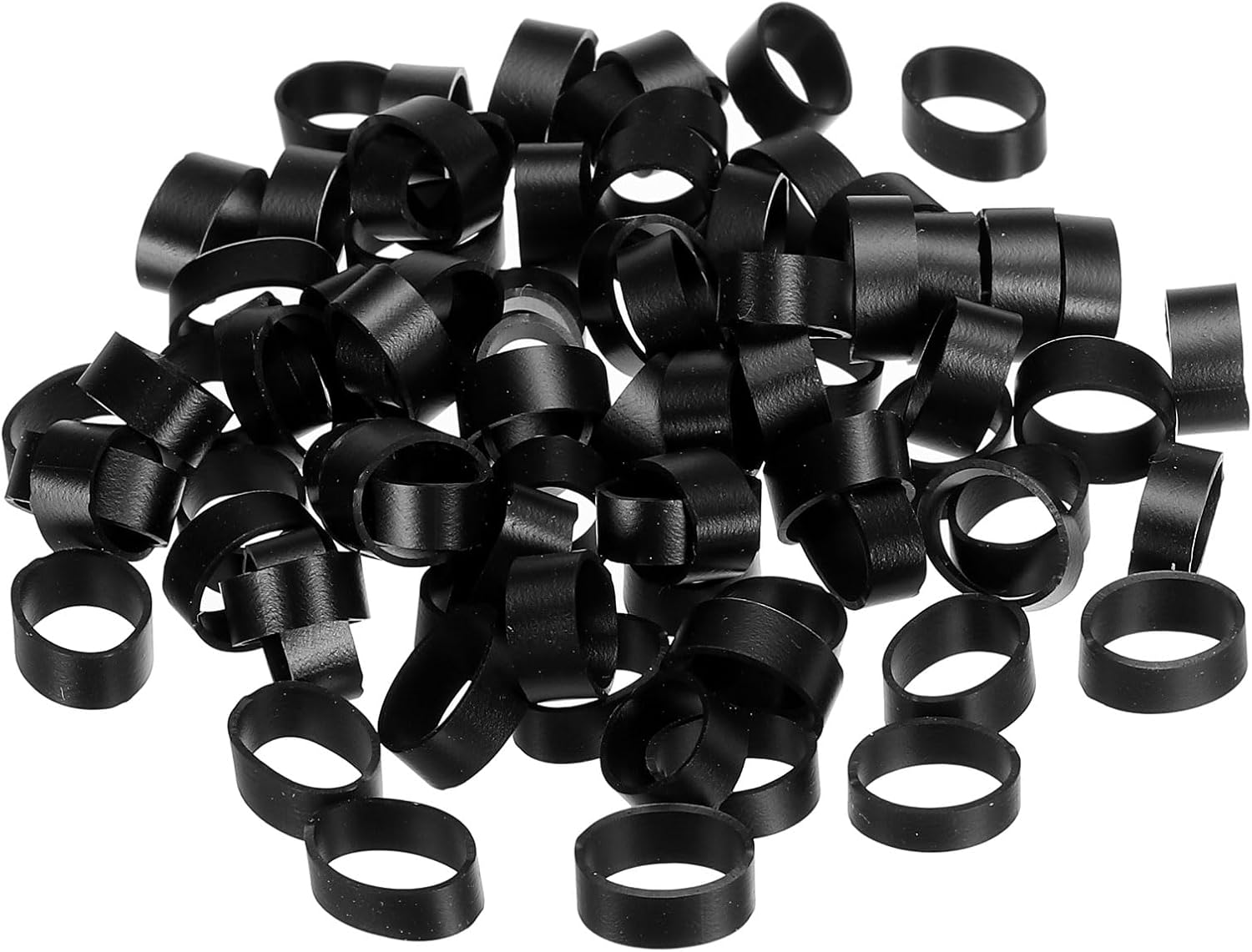 PATIKIL Silicone Rubber Bands Cable Ties 50pcs Non-slip 3/8" Flat White for Cord Wrapping, Bag Wraps, Art