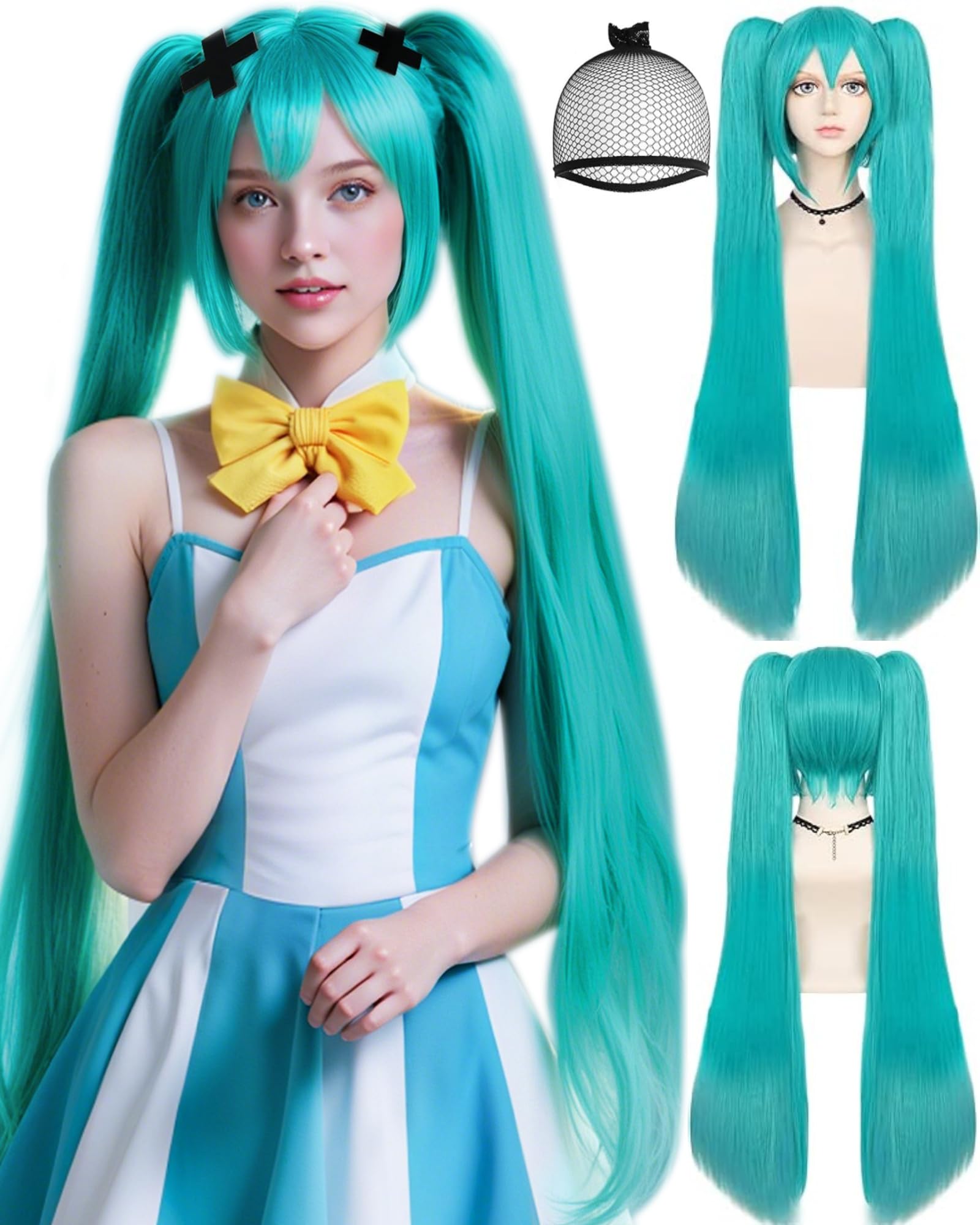 Photo 1 of ANOGOL Double Ponytail Wigs with Clips