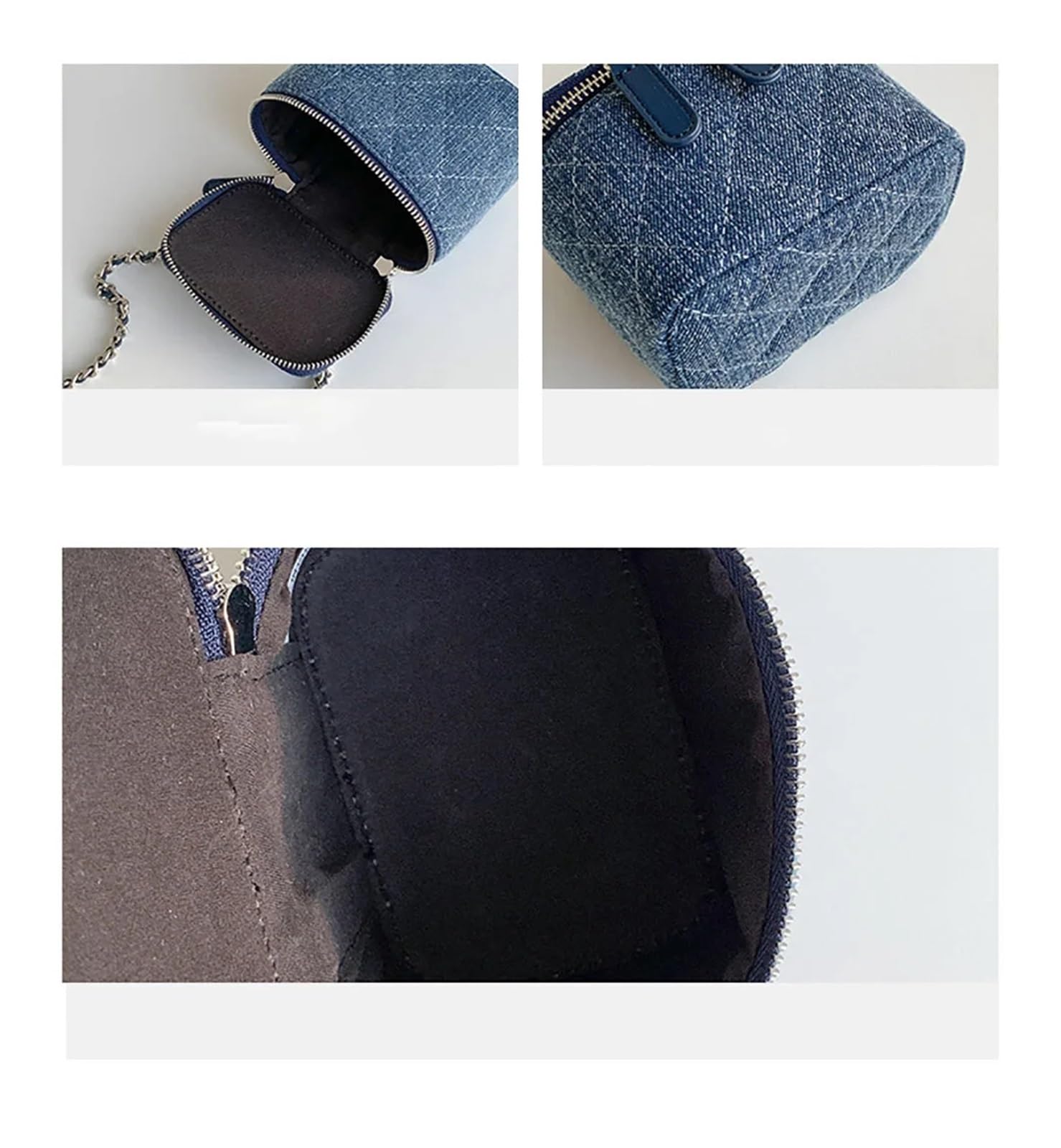 Borsa Jeans Donna Borsa a tracolla semplice in denim, stile retrò, mini, da donna, con singola, piccola, quadrata, a catena