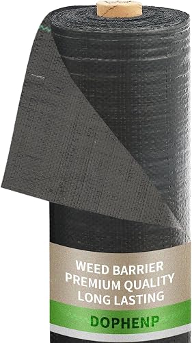 Dophenp 3x100ft 3.2OZ, Weed Barrier Landscape Fabric Heavy Duty, Woven Weed Cont