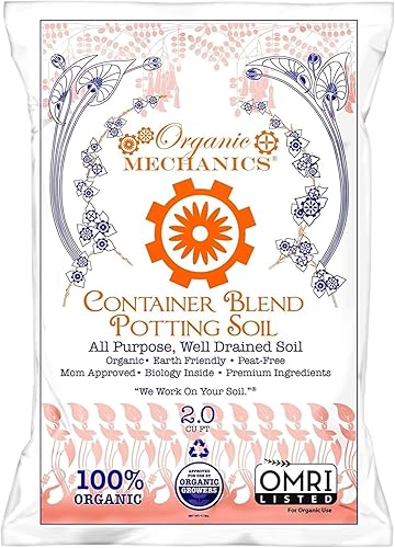 Vista 8 de Organic Mechanics Mezcla de tierra para macetas, 16 cuartos de galón, mezcla para todo uso, sin turba, bien drenada con compost, cáscaras de arroz