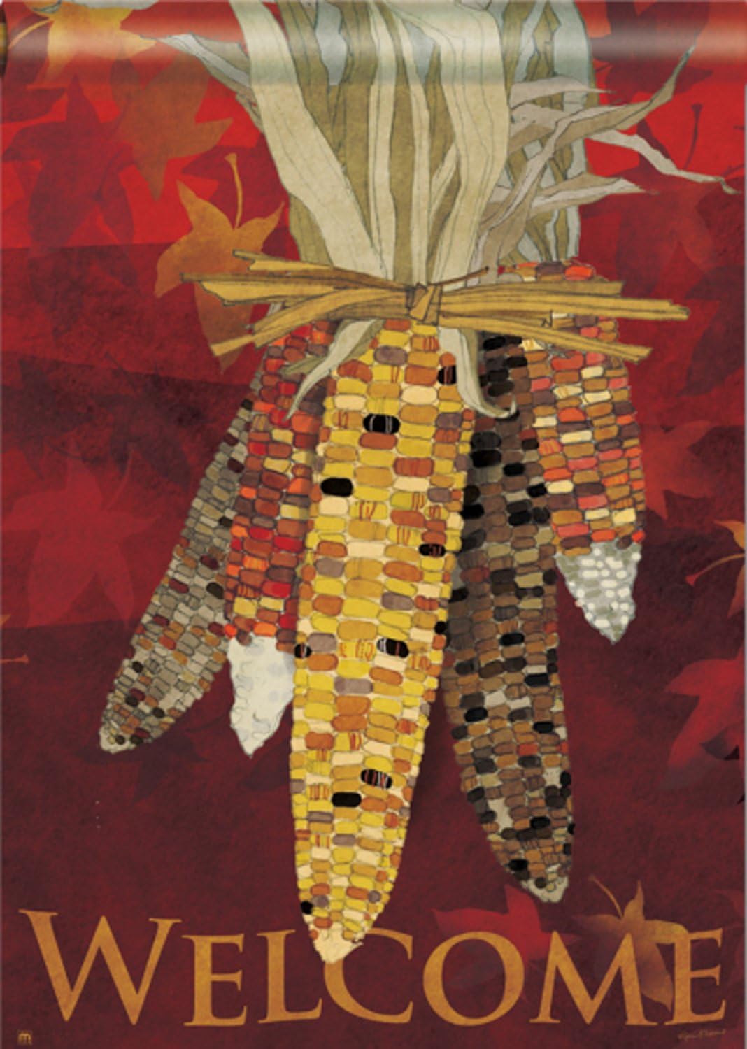 Welcome, Fall, Indian Corn "MAIZE" Standard House Flag, 28"x40"