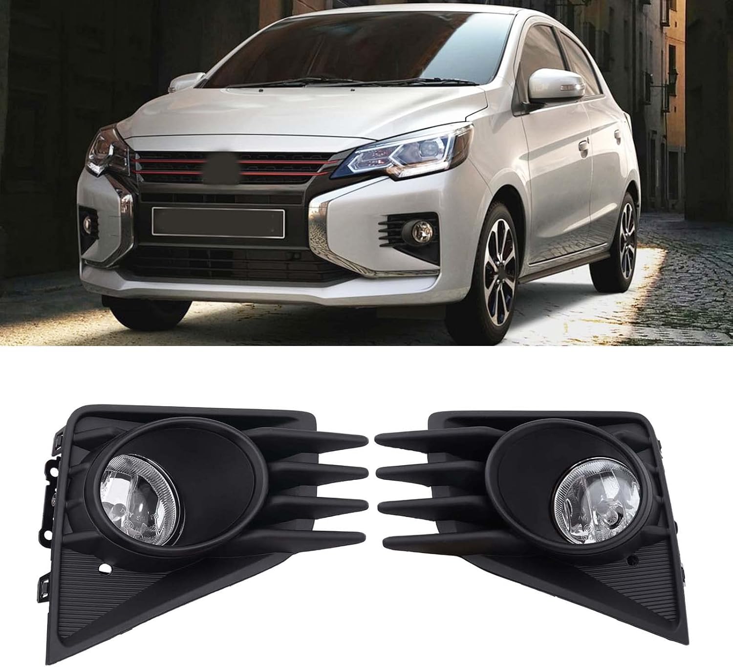Front Bumper Fog Lights Assembly Fit for Compatible with Mitsubishi