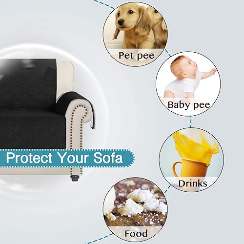 Miniatura 5 de Flamingo P Fundas 100% impermeables para sofá de 3 cojines, fundas de muebles para sala de estar, protector de muebles con patas antideslizantes,