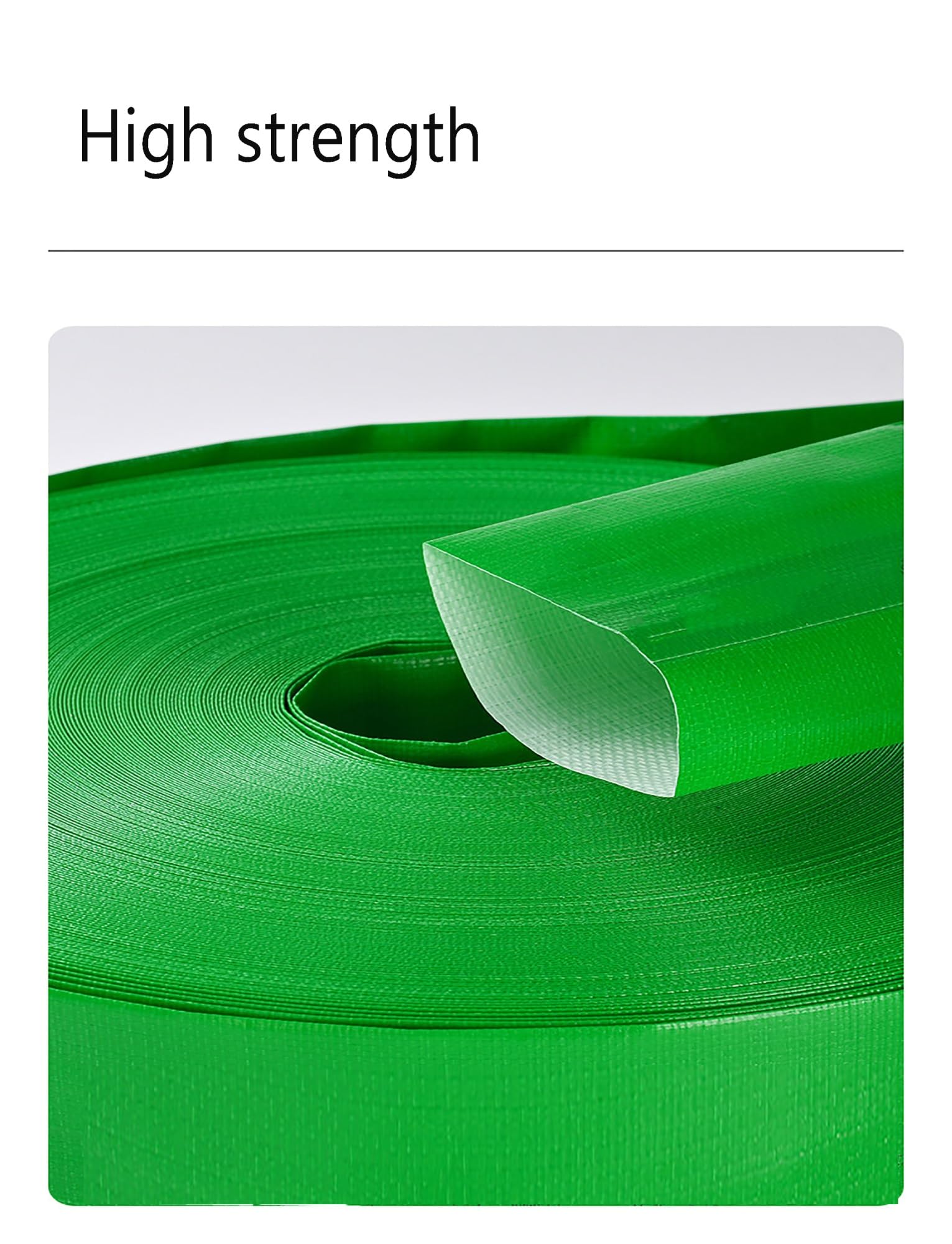 Manguera de Descarga Layflat, Manguera de Descarga Agua for jardín, Tela Trenzada Plana, Color Verde, Varios tamaños(3 Inches x 164 Feet)
