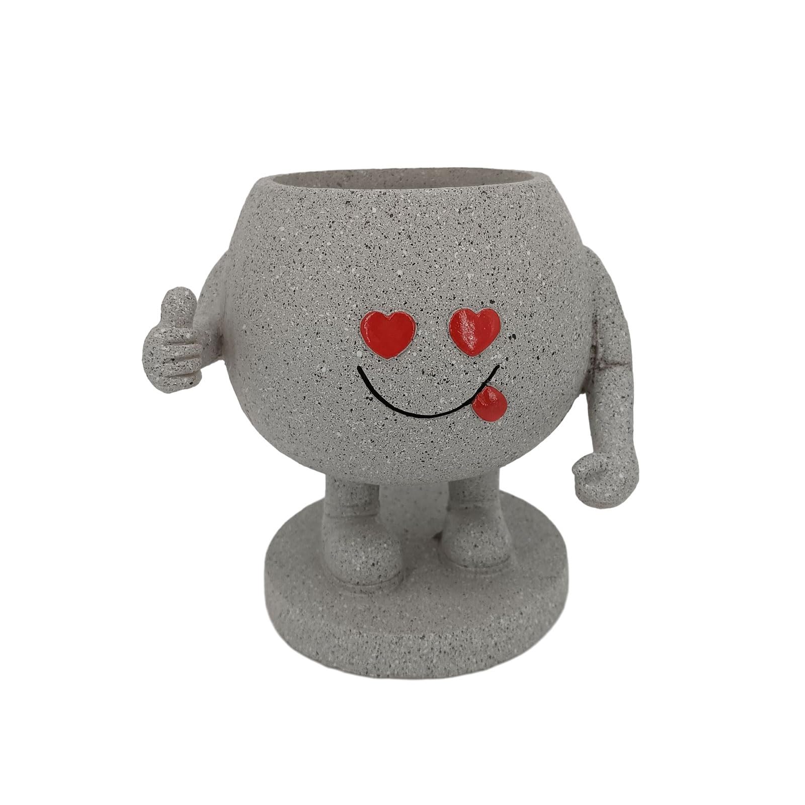 Buxuaaaa Resin Planter Pots Creative Human Head Vase Modern Smile Face Planter Pots for Indoor Garden Decorations Standing Figurine Flower Pot