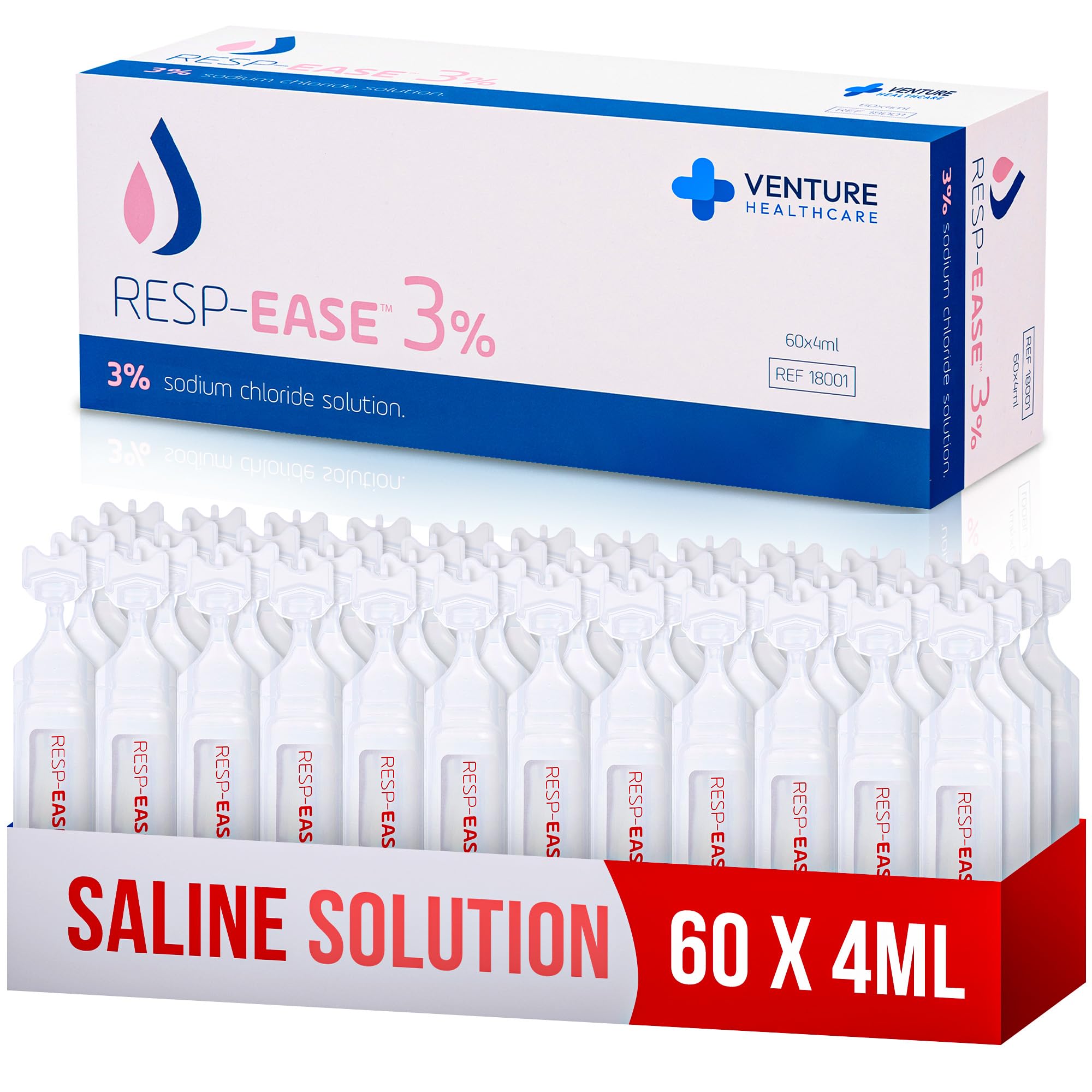 3% Saline Solution for Nebulizer and Moisturizing of The Airways - Sodium Chloride 3% for Nose, Nasal Cleanse for Adults and All Ages - 240ml / 8.12 fl oz
