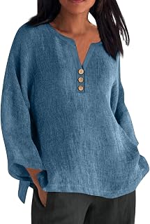 2025 Camisa de Manga Larga Mujer, Elegante Color sólido Camiseta botón Oficina Blusa Moda Cuello en V cárdigan Suelto Casual Primavera otoño Jersey Basic Fiesta cómodo Original Tops T-Shirt