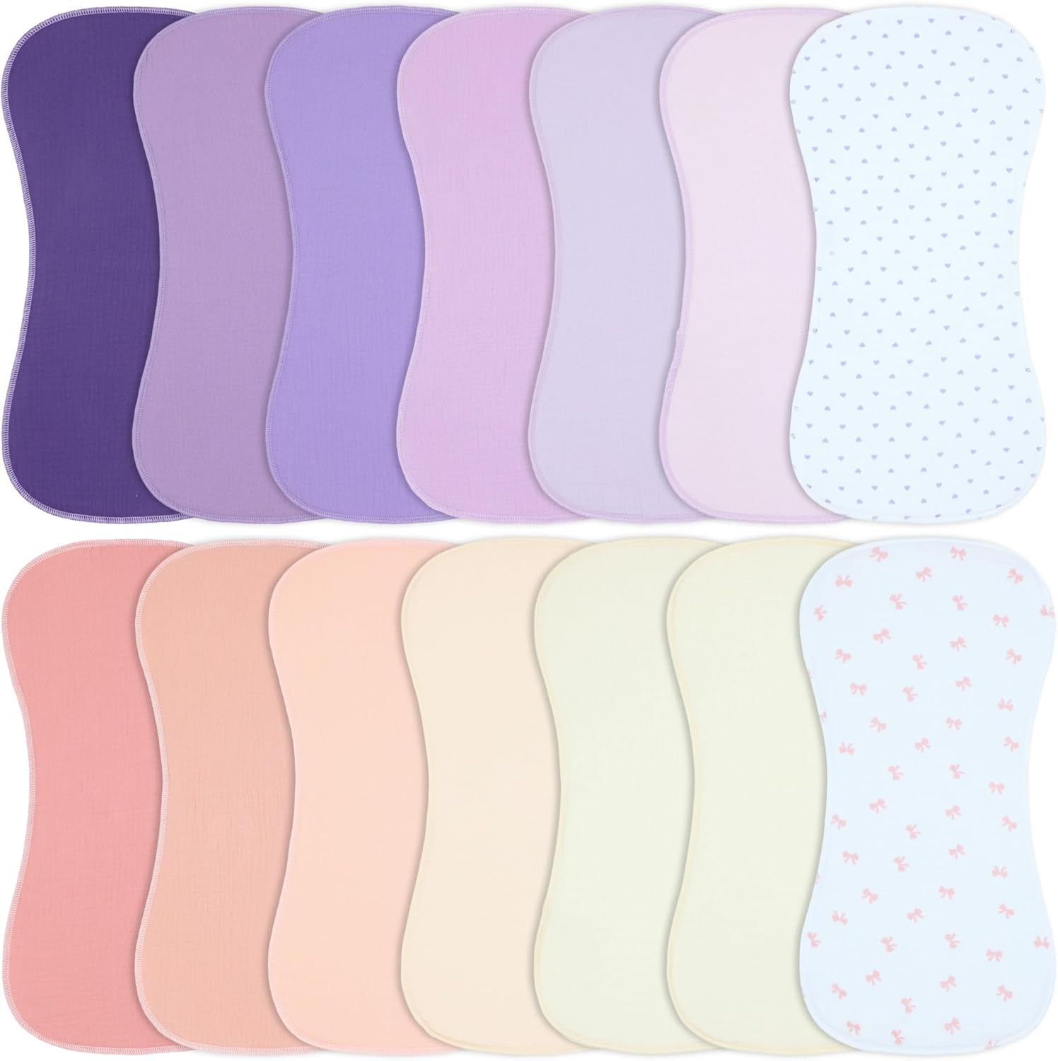 Muslin Burp Cloths 19" x 9", Baby Burping Clothes, Large Extra Soft Absorbent for Unisex Newborn Boys and Girls, 14-Pack