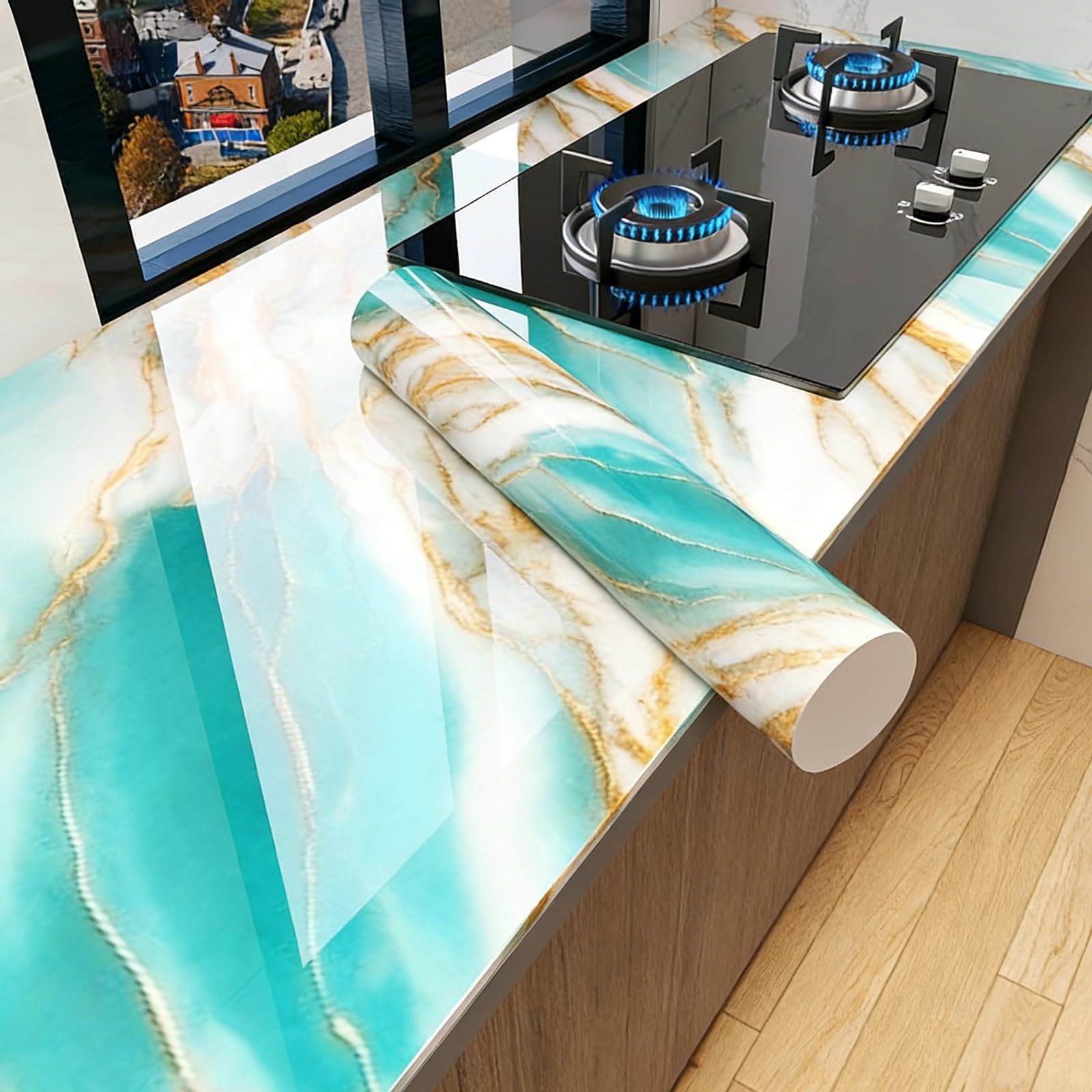 Foelanne Style A Back Self Adhesive Wallpaper, Marble Self Adhesive Wallpaper And Contact Paper For Kitchen Counter 60Cm X 3-30M(,60Cm*5M)
