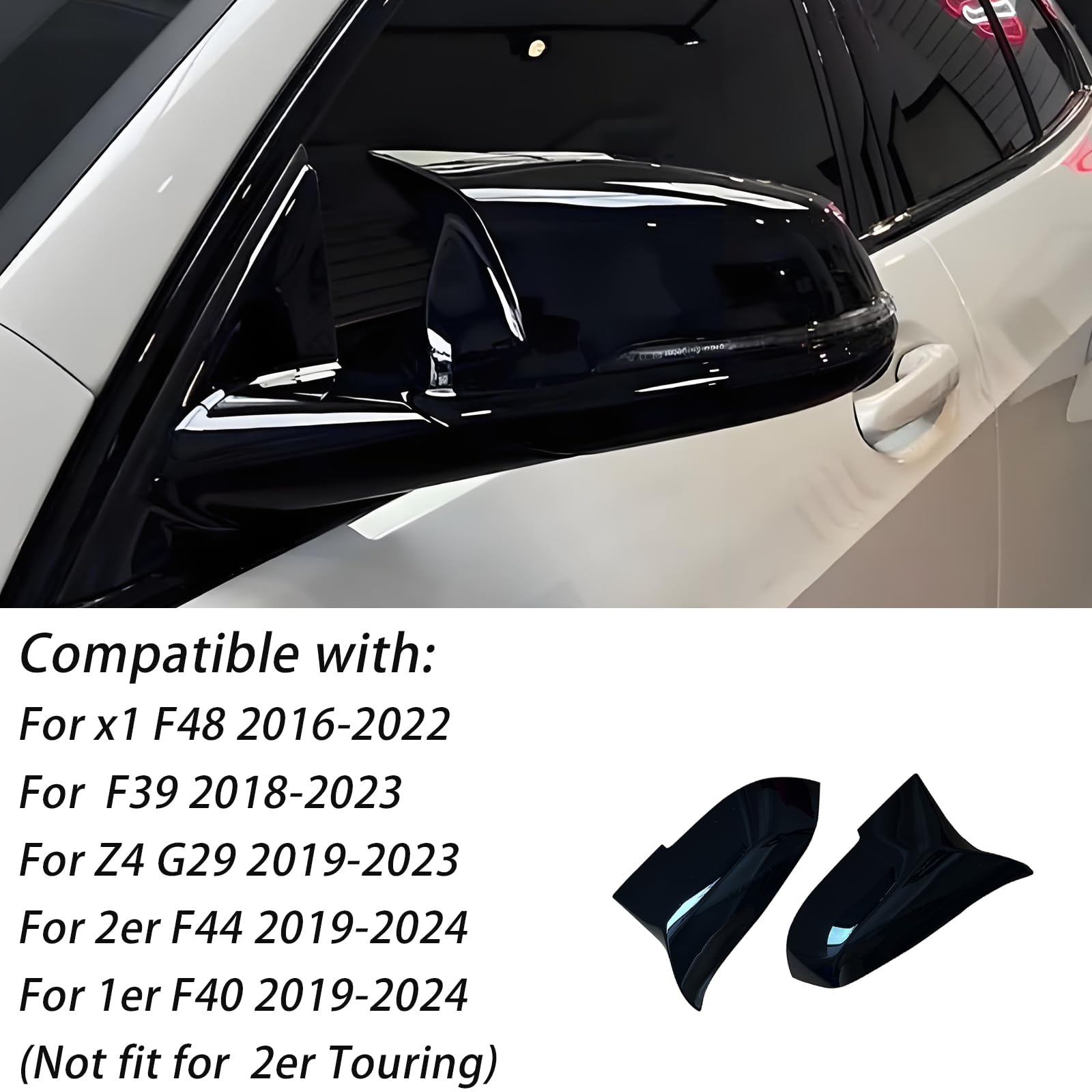 2 PCS Posteriori Auto Coperture Specchietti Retrovisori di Ricambio Specchietto Retrovisore per BMW X1 F48 2016-2022, X2 F39 2018-2023, F40 F44 2019-2024, Z4 G29 2019-2023