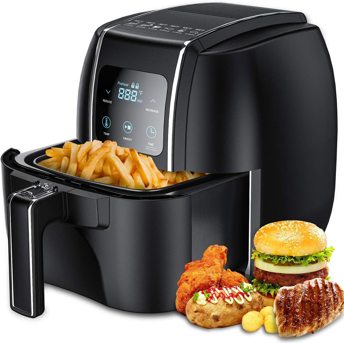 ENKLOV Air Fryer 5.5QT XL With Recipe Guide Cookbook