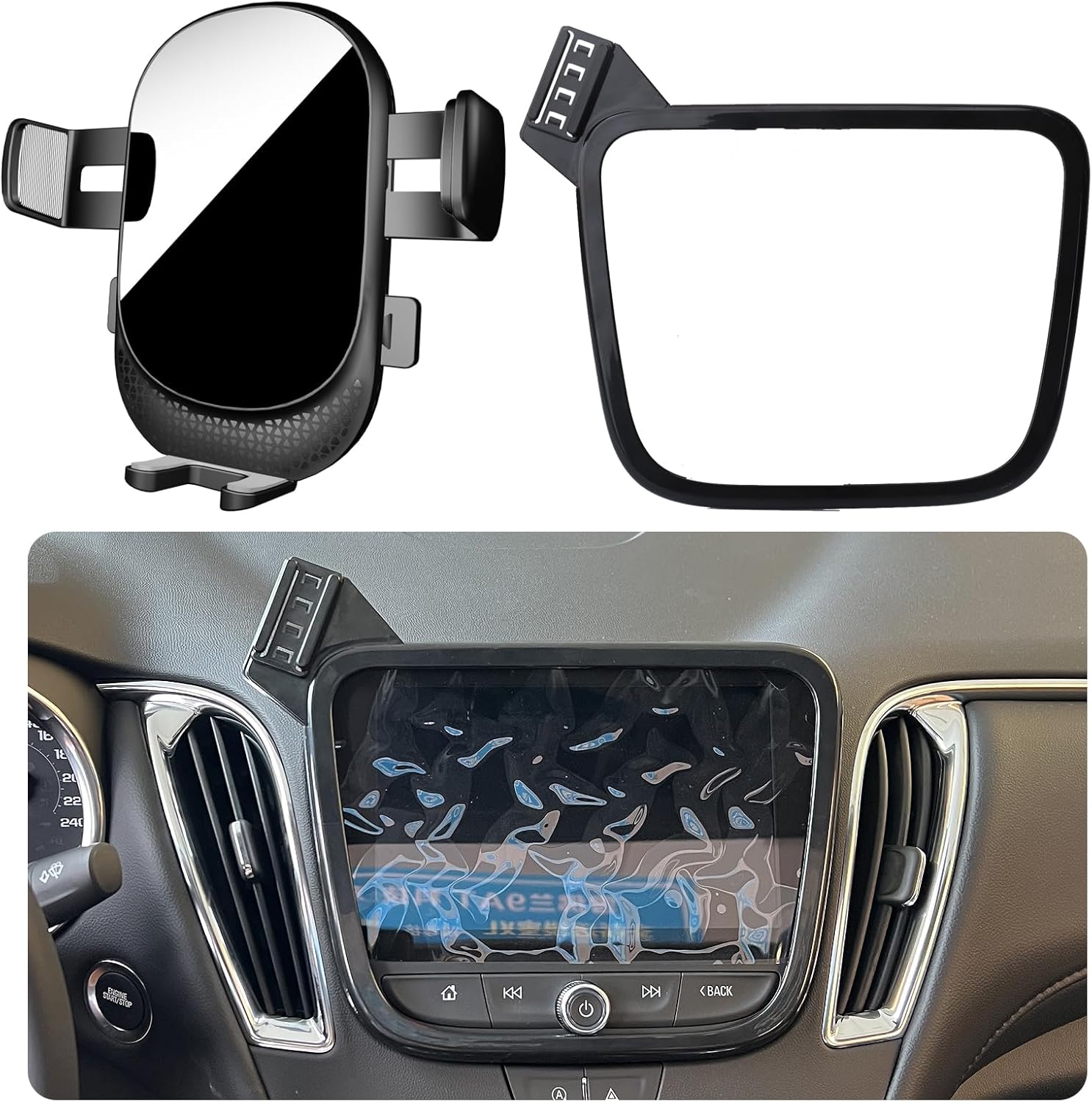 Car Phone Holder for Chevrolet Equinox/Malibu Auto Accessories [Only for Chevy 2018-2024 Equinox & 2016-2025 Malibu] [Auto Lock Hands Free Cell Phone Mount Car fits for iPhone & All Smartphones]