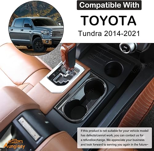 Vista 16 de Aunginsy Soporte para reposabrazos central para asiento delantero de automóvil, adhesivo decorativo compatible con Toyota Tundra 2014-2021