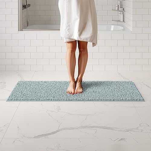 Miniatura 23 de Tapetes de baño de felpilla de 22 x 14 pulgadas, tapetes de baño absorbentes de felpa de secado rápido, suaves y lavables a máquina, alfombras