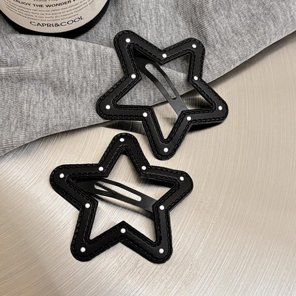 20PCS Star Hair Clips - Y2k Cute Hair Barrettes Non-Slip Decorative Accessories for Girls and Women(Black and White) - Image 6