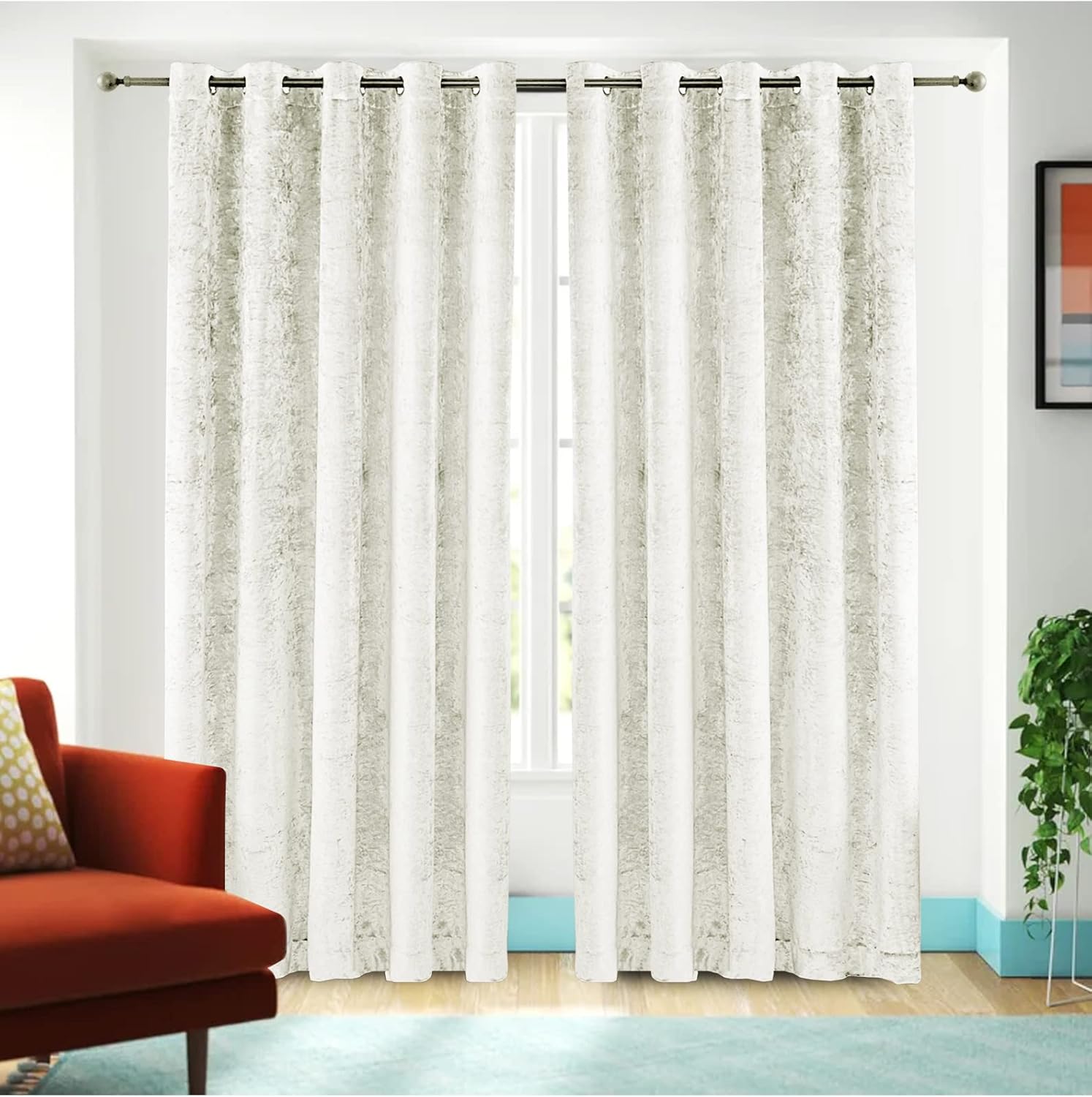 Santiago Curtain Crushed Velvet Fully Lined for Room Darkening Curtains